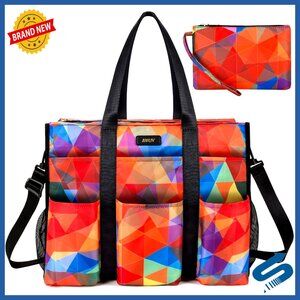 Utility Tote Bag with 14/24 Pockets Zip Top Teacher Work Organizer Waterproof